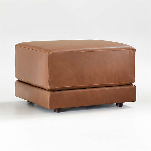 Gather Deep Leather Ottoman