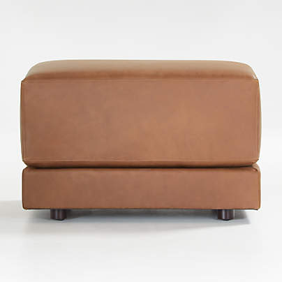 Gather Deep Leather Ottoman