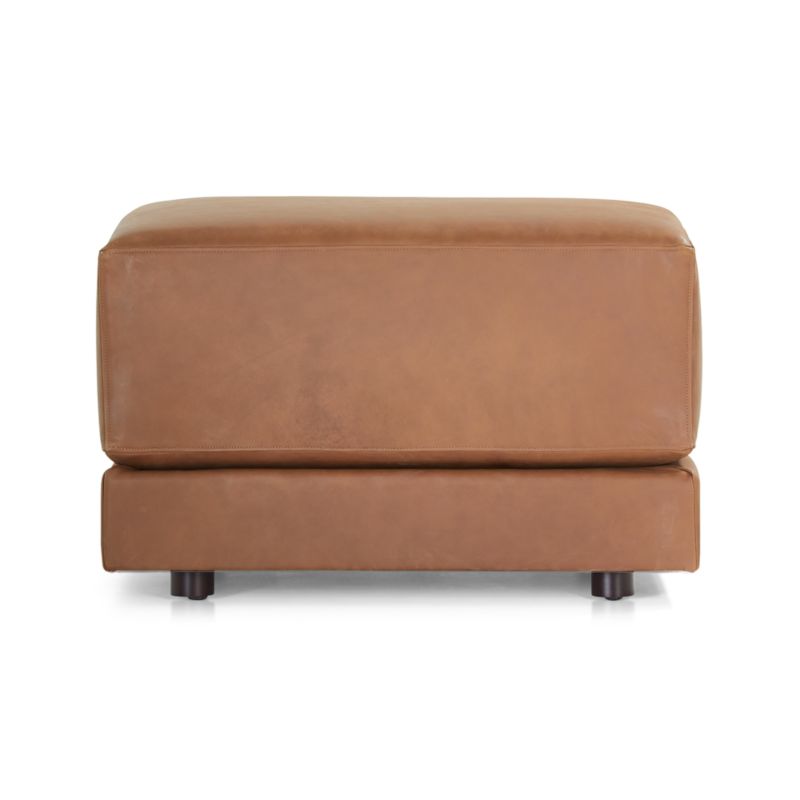 Gather Deep Leather Ottoman - image 5 of 5