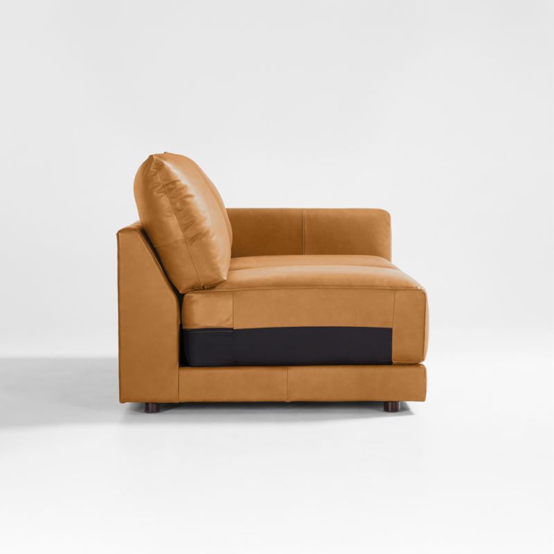 Gather Deep Leather Right-Arm Apartment Sofa Sectional Piece - image 8 of 6