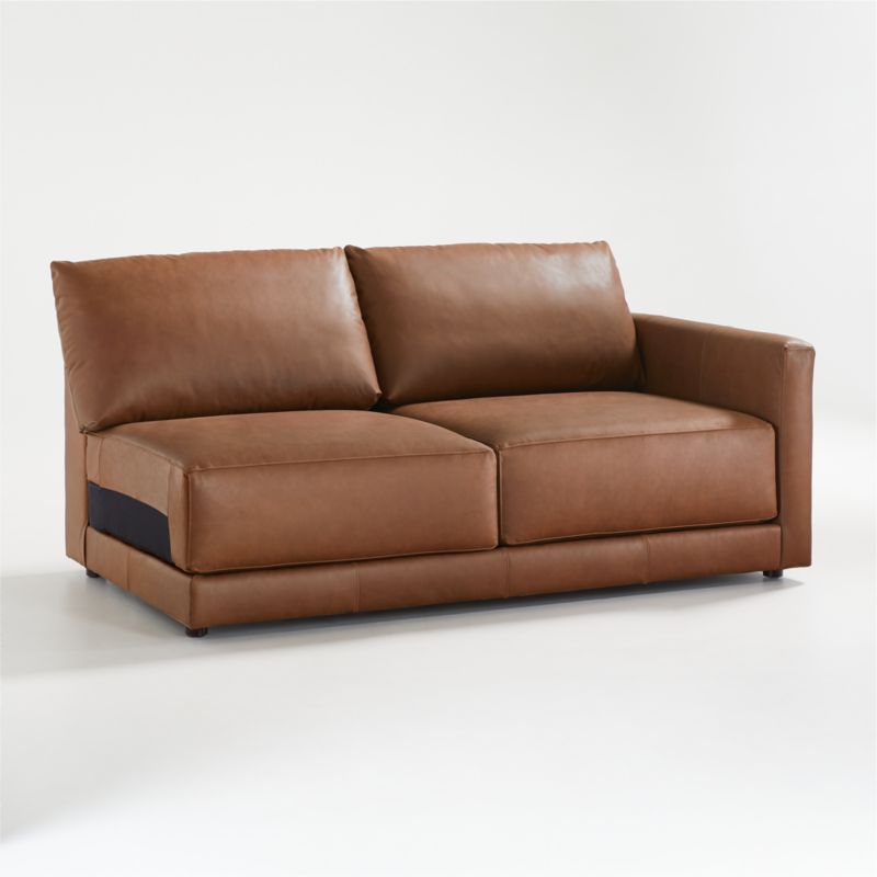 Gather Deep Leather Right-Arm Apartment Sofa - image 5 of 9