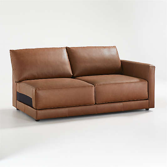 Gather Deep Leather Right-Arm Apartment Sofa