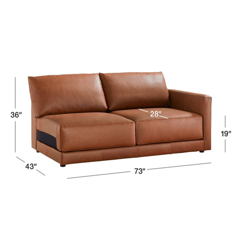 View Gather Deep Leather Right-Arm Apartment Sofa - image 2 of 10