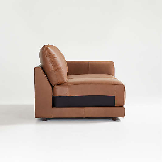 Gather Deep Leather Right-Arm Apartment Sofa