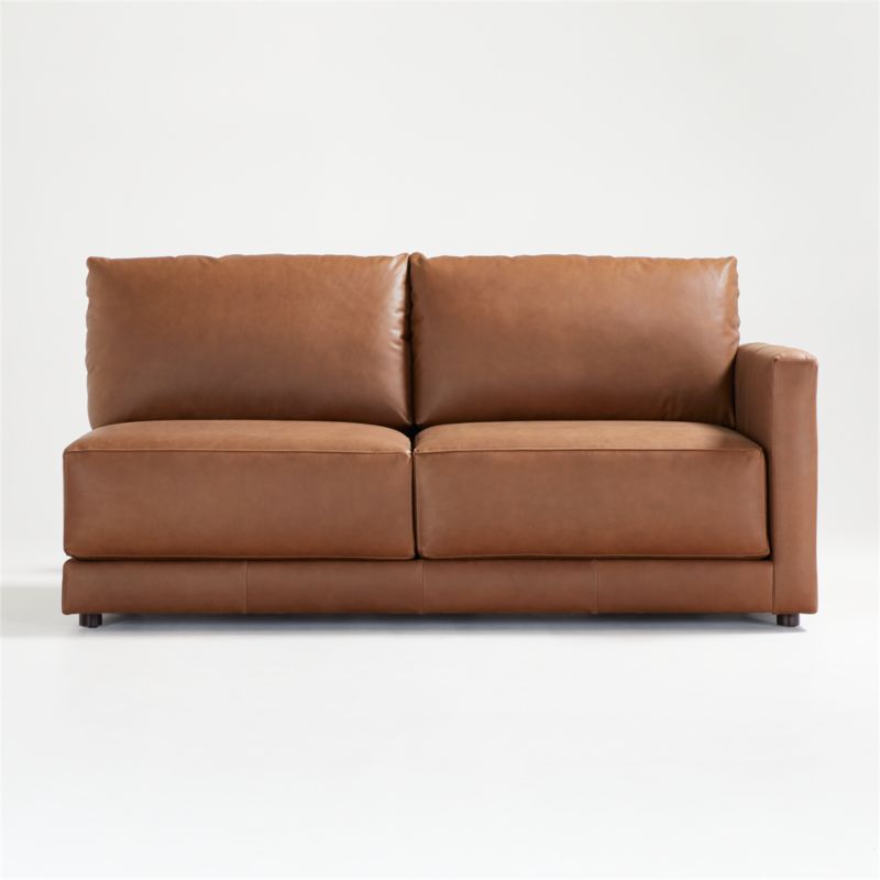 Gather Deep Leather Right-Arm Apartment Sofa - image 2 of 9