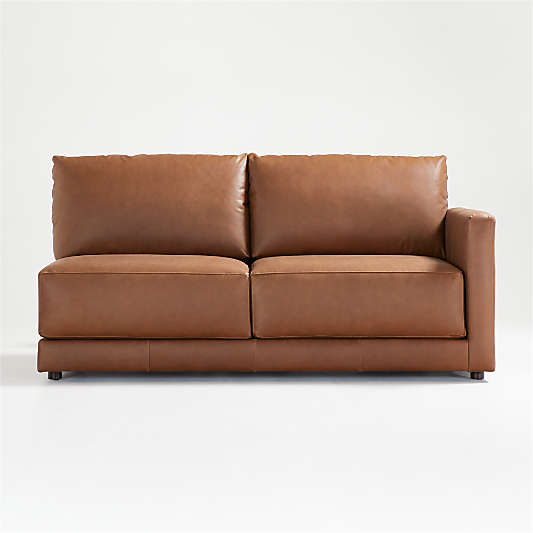 Gather Deep Leather Right-Arm Apartment Sofa