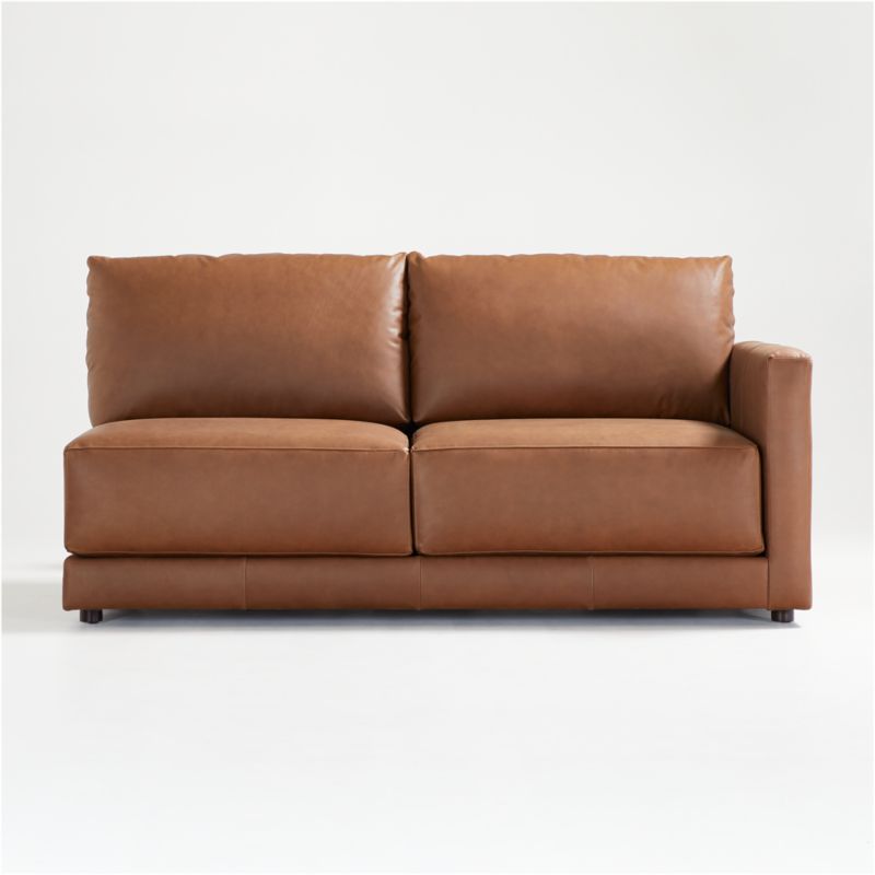 Gather Deep Leather Right-Arm Apartment Sofa - image 0 of 9