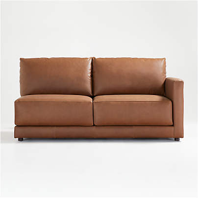 Gather Deep Leather Right-Arm Apartment Sofa