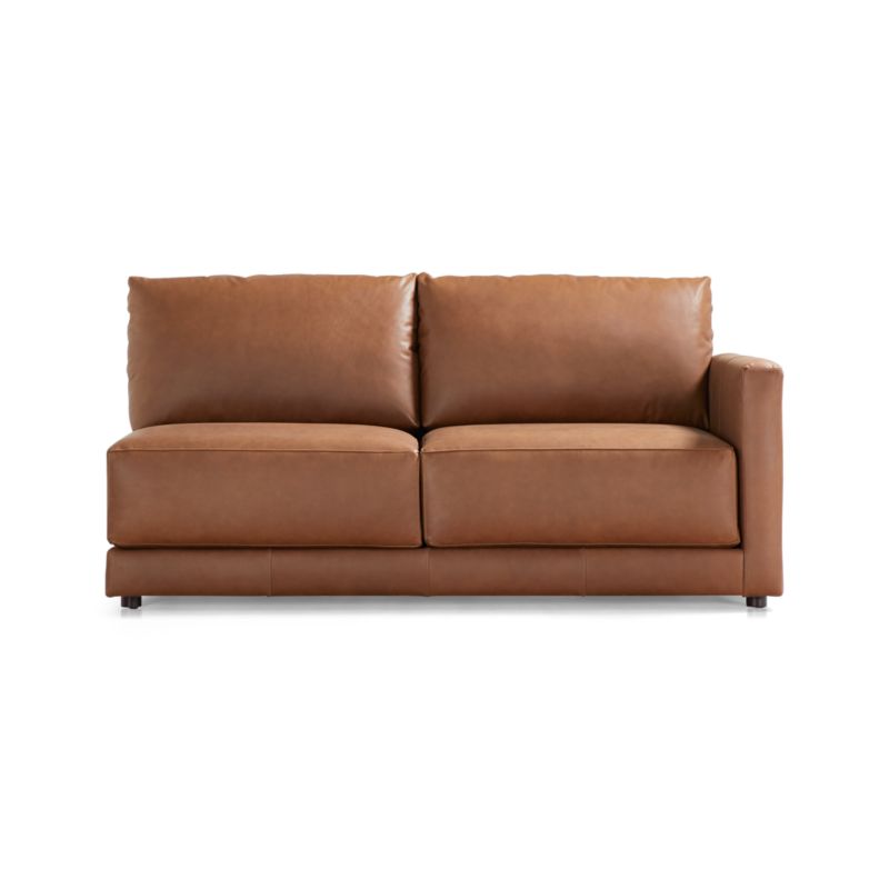 Gather Deep Leather Right-Arm Apartment Sofa - image 3 of 9