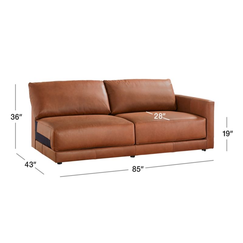 View Gather Deep Leather Right-Arm Sofa - image 2 of 10