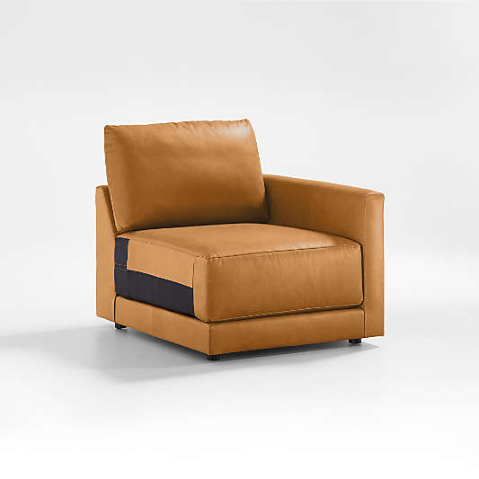 Gather Deep Leather Right-Arm Chair Sectional Piece
