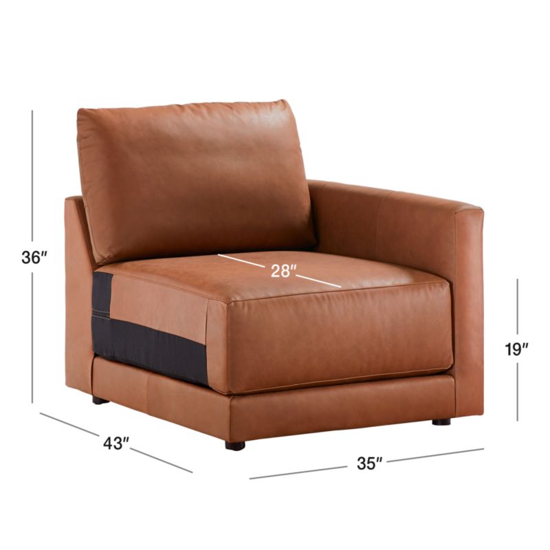 View Gather Deep Leather Right-Arm Chair - image 2 of 10