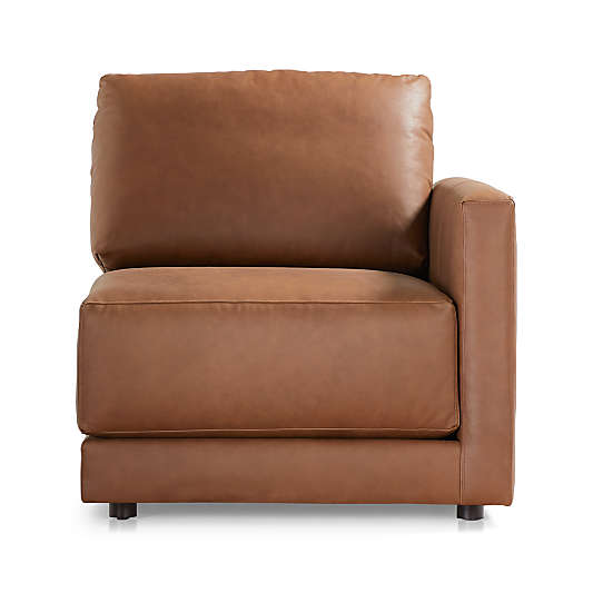 Gather Deep Leather Right-Arm Chair Sectional Piece
