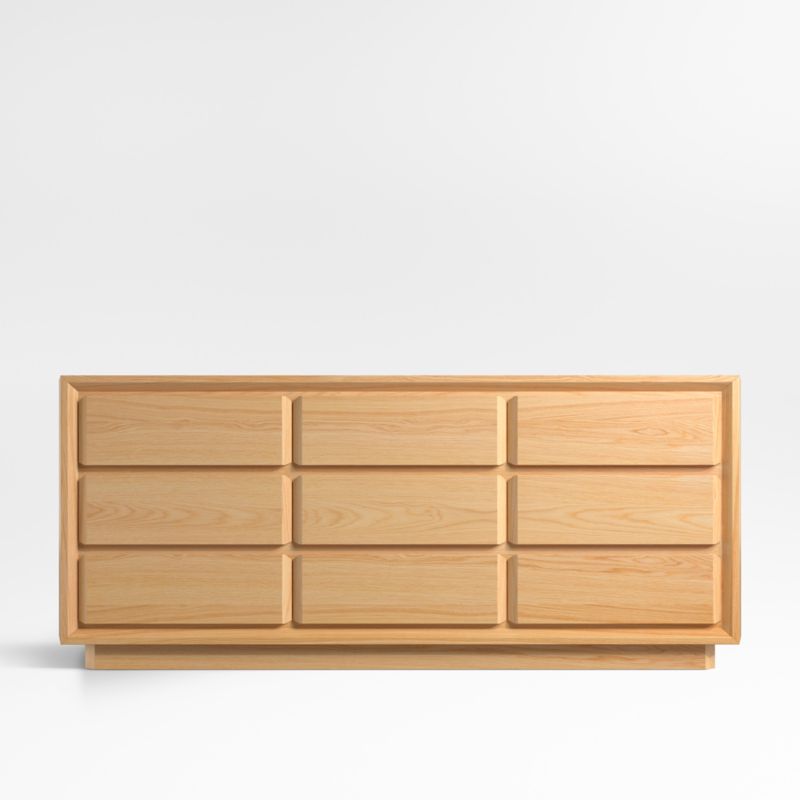 Campagna Rattan and Natural Oak Wood 6-Drawer Dresser