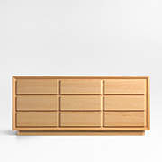Milano 74" Natural Walnut Wood 9-Drawer Dresser