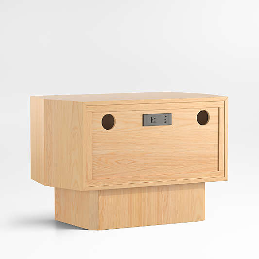 Gather Natural Oak Wood Charging Nightstand