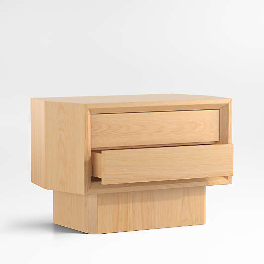 Gather Natural Oak Wood Charging Nightstand