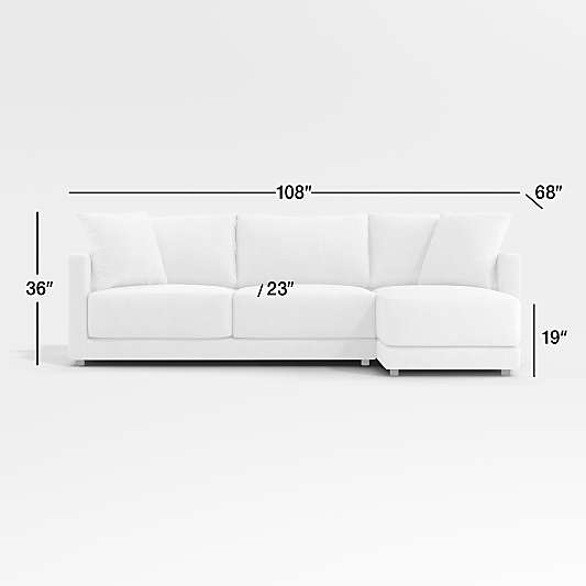 Gather 2-Piece Apartment Sectional Sofa with Right-Arm Chaise