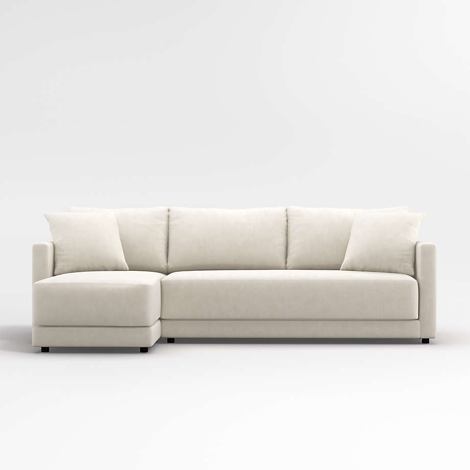 Gather 2 Piece Chaise Apartment Bench Sectional Sofa Reviews Crate   Gather Petite 2pc Sectional 