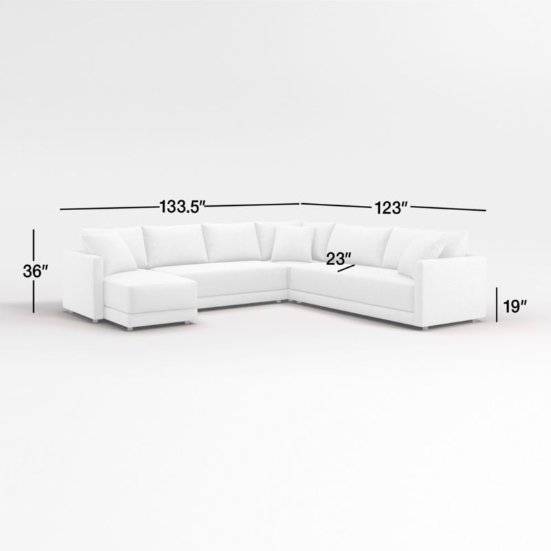 View Gather 4-Piece L-Shaped Bench Sectional Sofa with Chaise Lounge - image 3 of 13