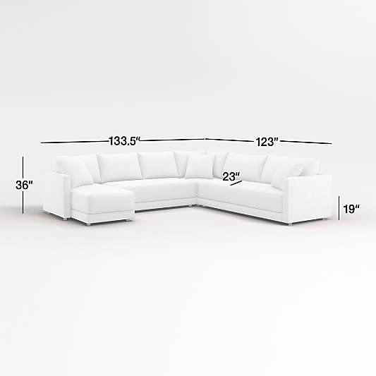 Gather 4-Piece L-Shaped Bench Sectional Sofa with Chaise Lounge