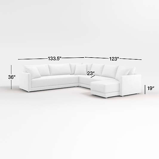 Gather 4-Piece L-Shaped Bench Sectional Sofa with Chaise Lounge