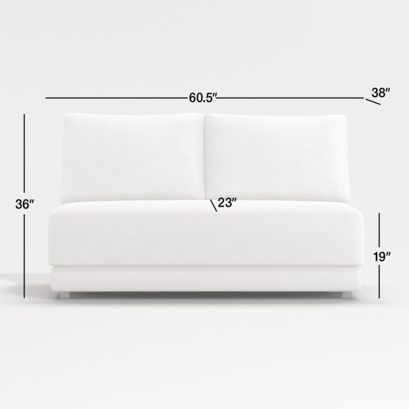 View Gather Armless Bench Loveseat - image 3 of 5