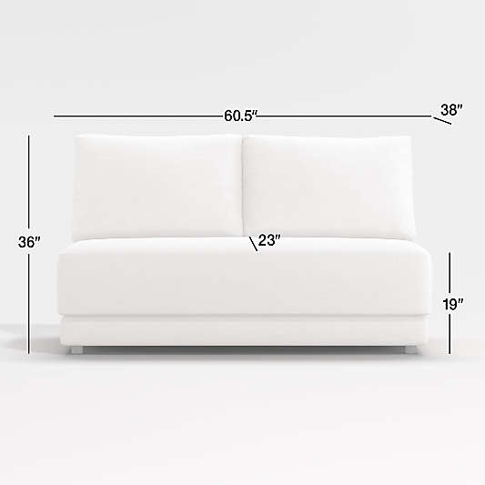 Gather Armless Bench Loveseat Sectional Piece