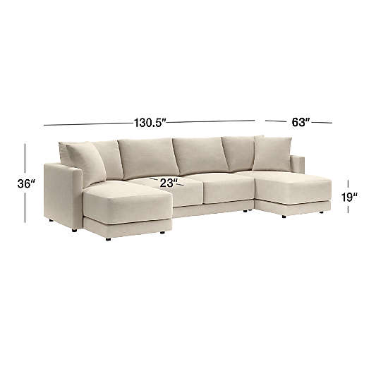 Gather 3-Piece Double Chaise Sectional Sofa