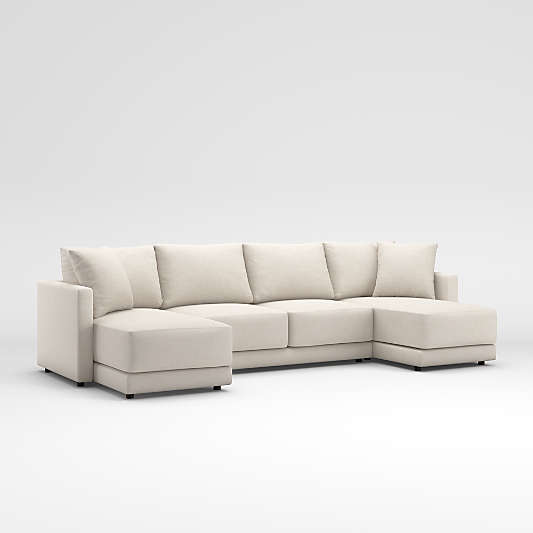 Gather Deep 3-Piece Double Chaise Sectional Sofa