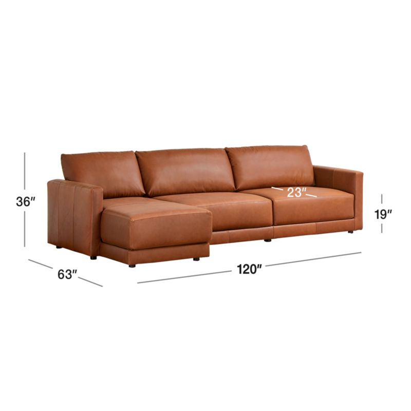 View Gather Leather 2-Piece Sectional Sofa - image 3 of 11