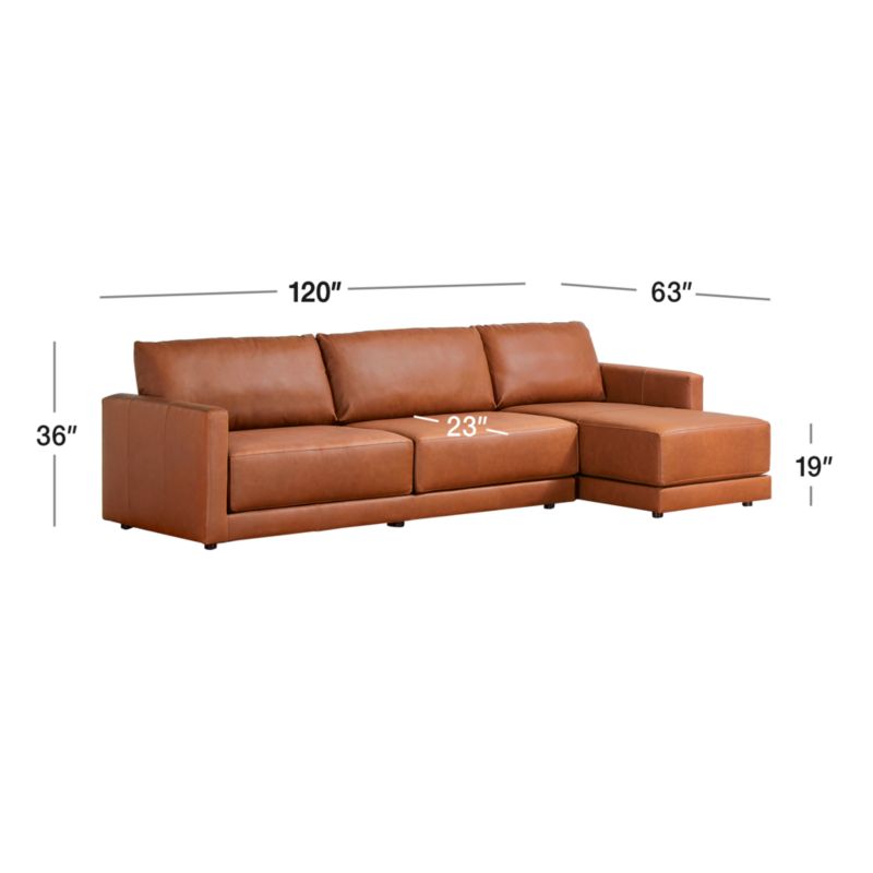 View Gather Leather 2-Piece Sectional Sofa - image 3 of 11