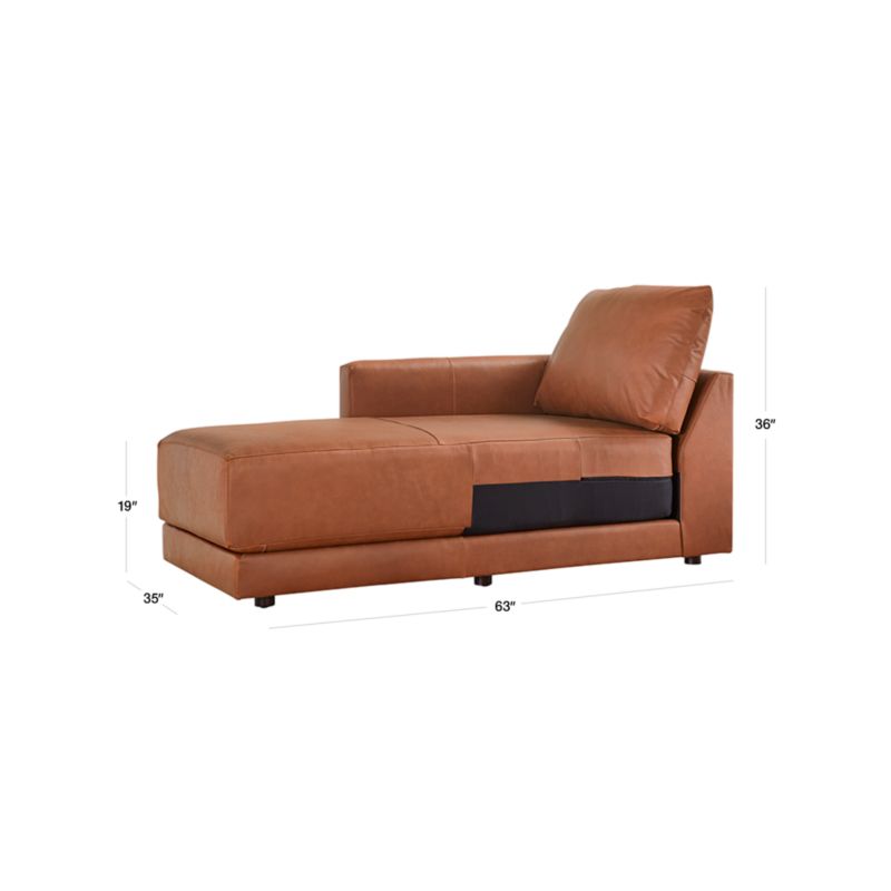 View Gather Leather Left-Arm Chaise - image 2 of 7