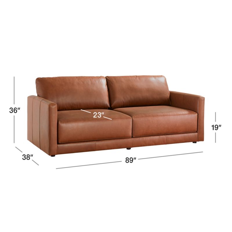 View Gather Leather Sofa - image 3 of 13