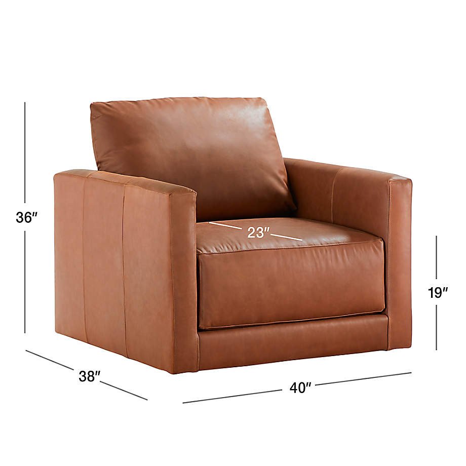 Wells Petite Swivel Leather Chair