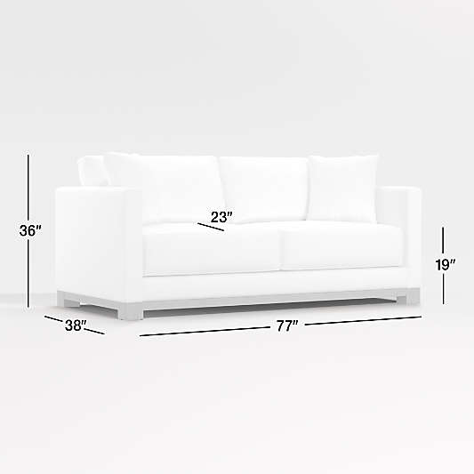 Gather Wood Base Leather Sofa (77"-89")