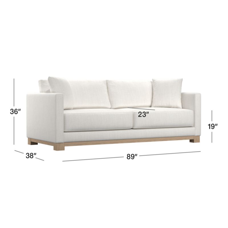 View Gather Wood Base Bench Sofa 89" - image 3 of 12