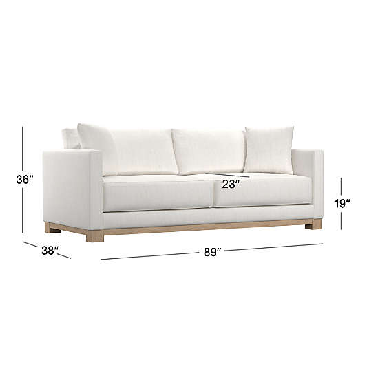 Gather Wood Base Leather Sofa (77"-89")