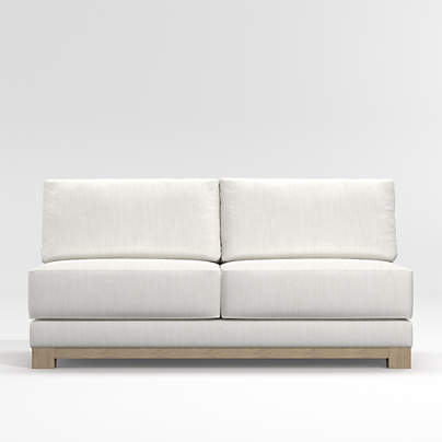 Gather 2-Seat Wood Base Armless Sofa