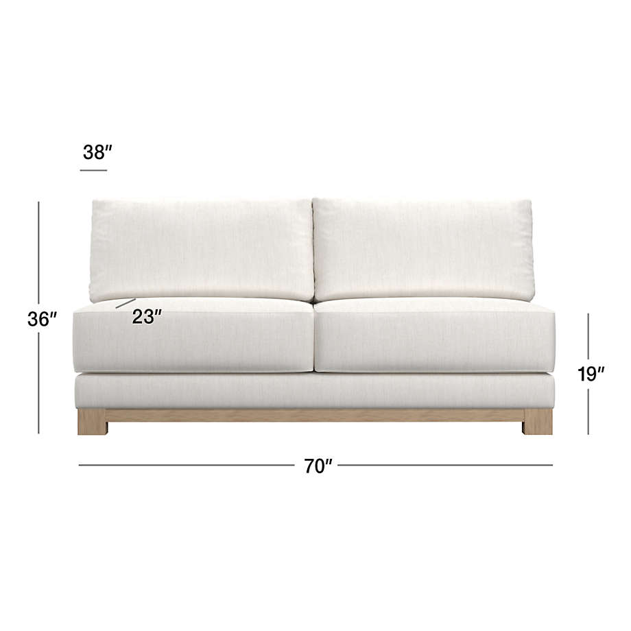 View Gather 2-Seat Wood Base Armless Sofa - image 4 of 5