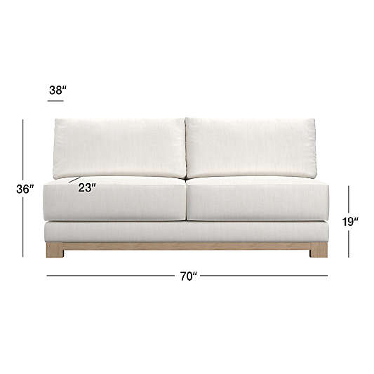Gather Wood Base Armless Sofa Sectional Piece
