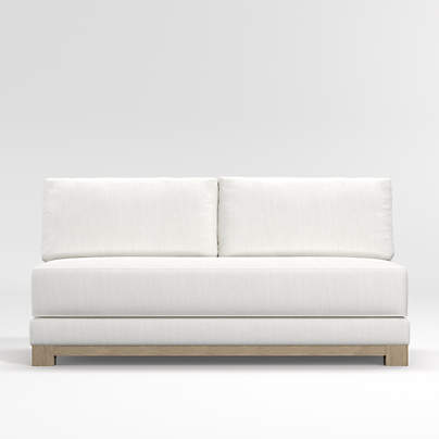 Gather 2-Seat Wood Base Armless Sofa