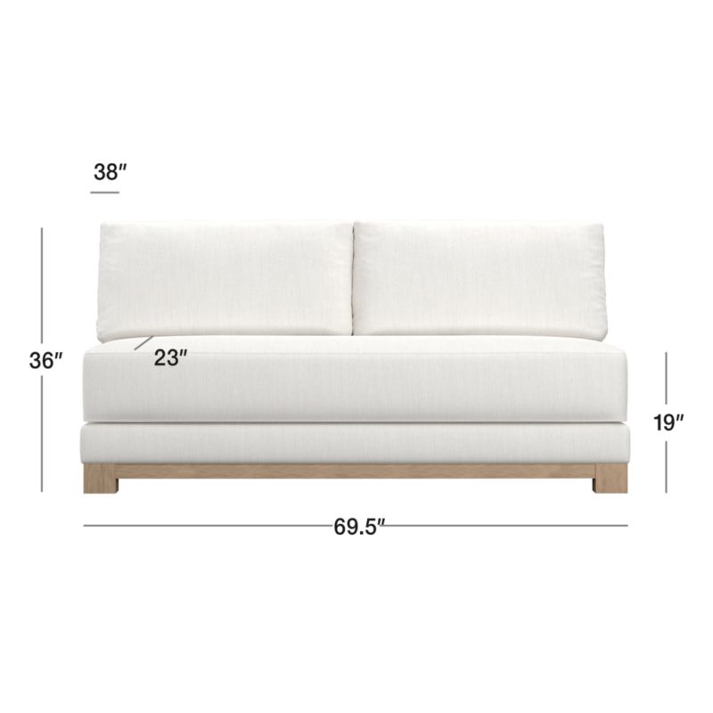 View Gather 2-Seat Wood Base Armless Sofa - image 3 of 4