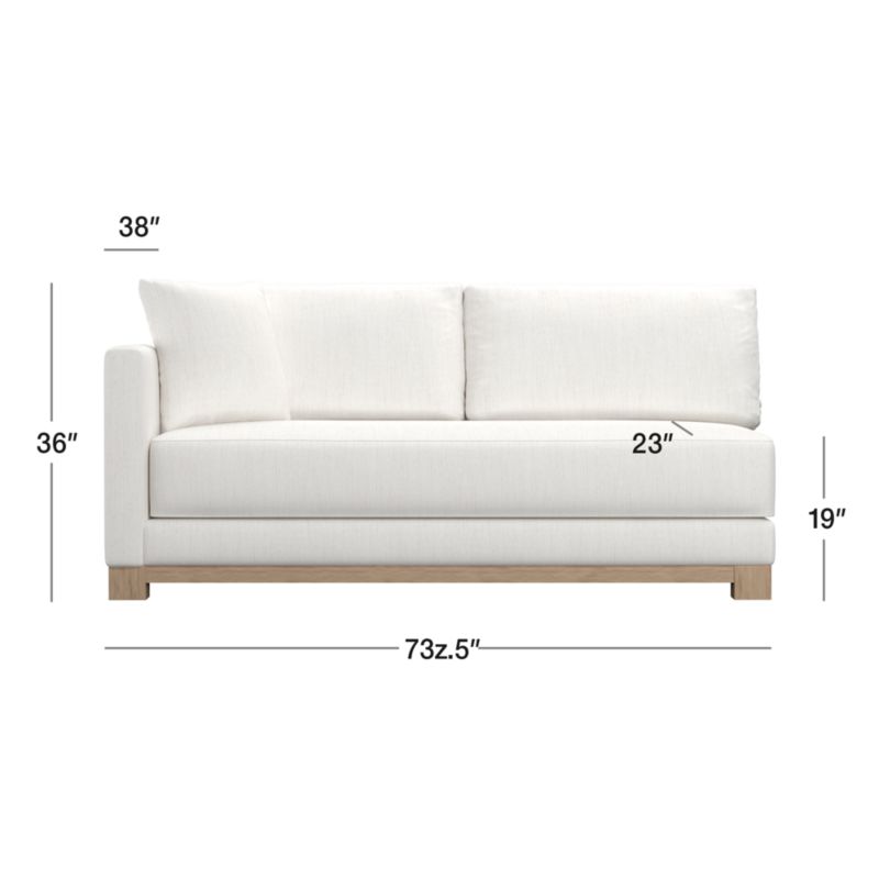 View Gather Wood Base Left-Arm Bench Sofa - image 3 of 3