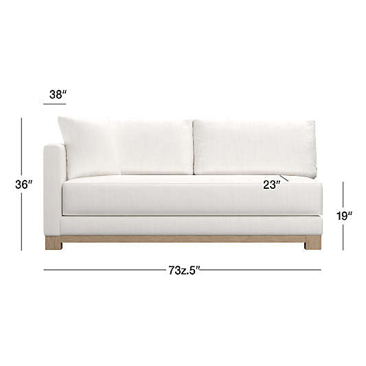 Gather Wood Base Left-Arm Bench Sofa Sectional Piece