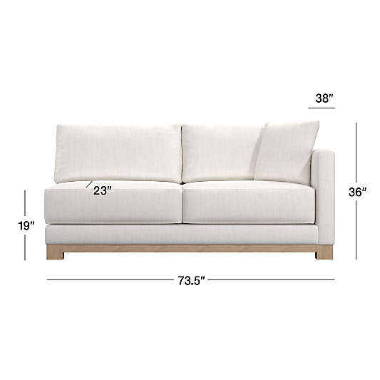 Gather Wood Base Leather Right-Arm Sofa Sectional Piece