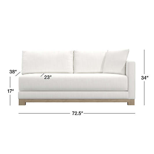 Gather Wood Base Right-Arm Bench Sofa Sectional Piece