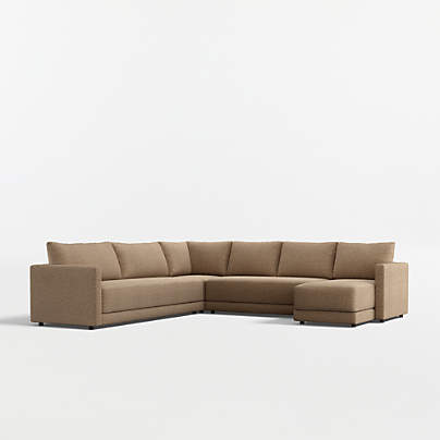 Gather 4-Piece L-Shaped Bench Sectional Sofa with Chaise Lounge