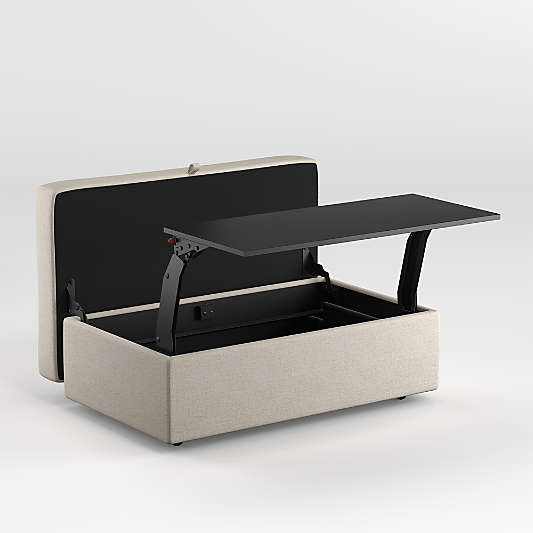Gather Deep Storage Ottoman with Tray