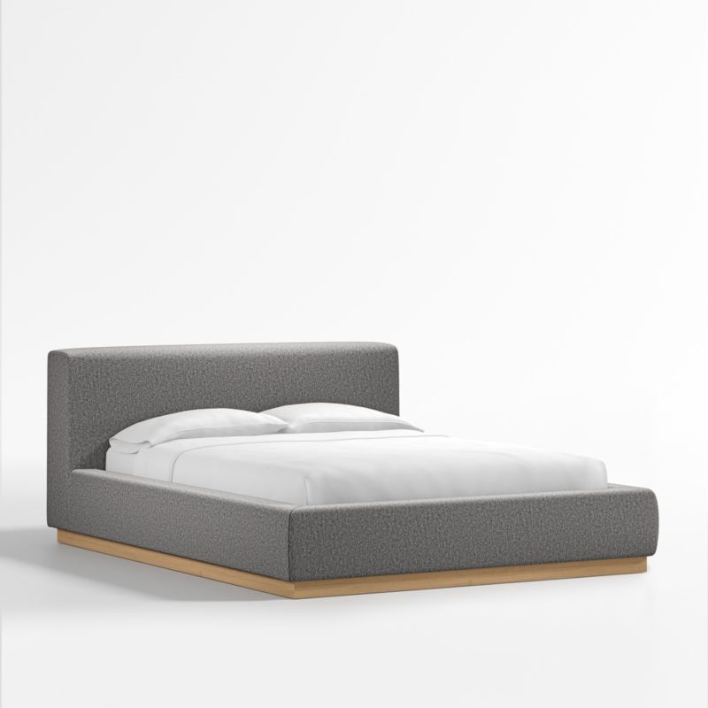 Gather Dove Upholstered Queen Bed + Reviews | Crate & Barrel